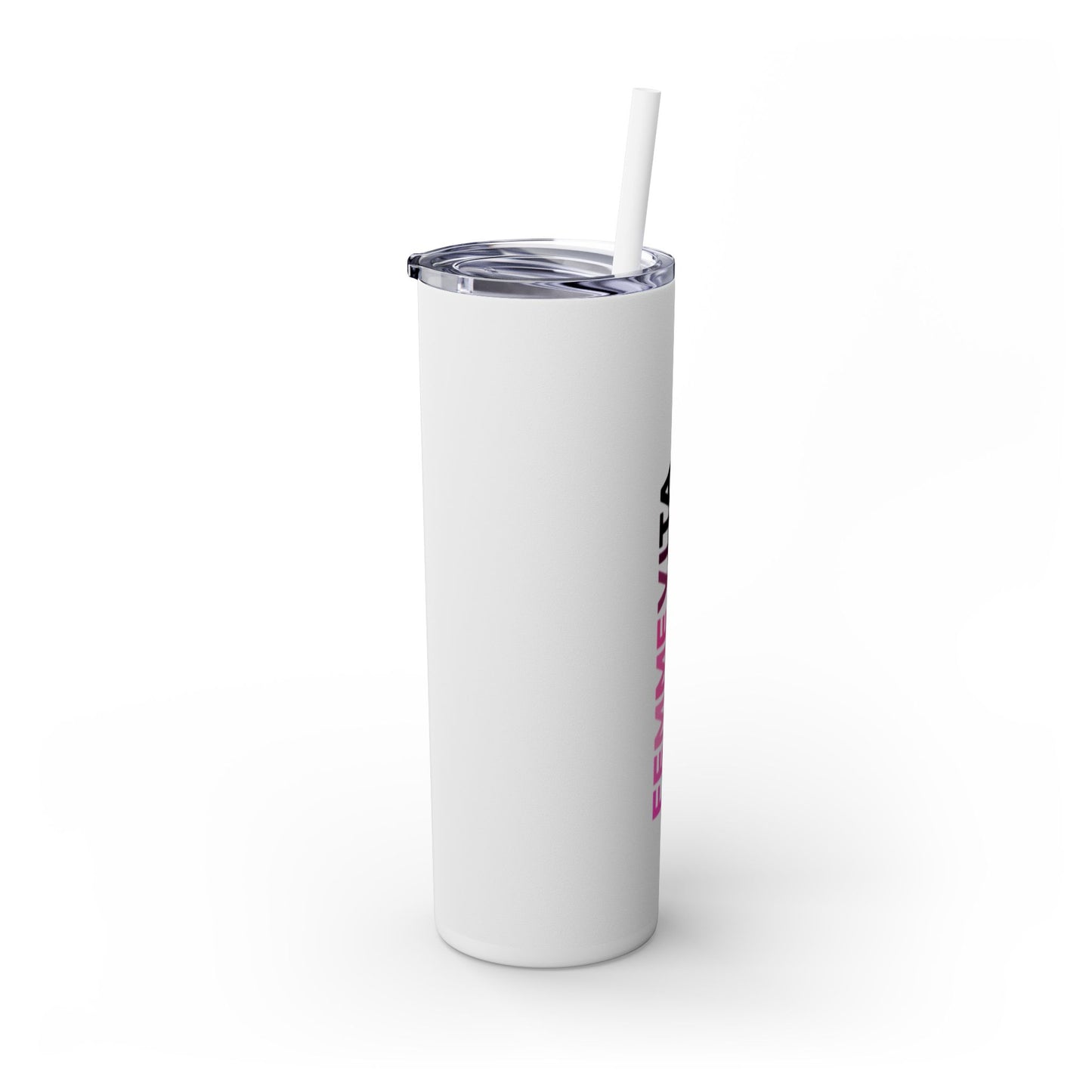 FEMMEVITA Skinny Tumbler with Straw, 20oz
