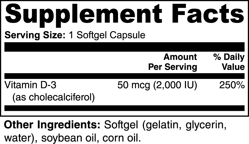 FEMMAVITA Vitamin D3 2,000 IU