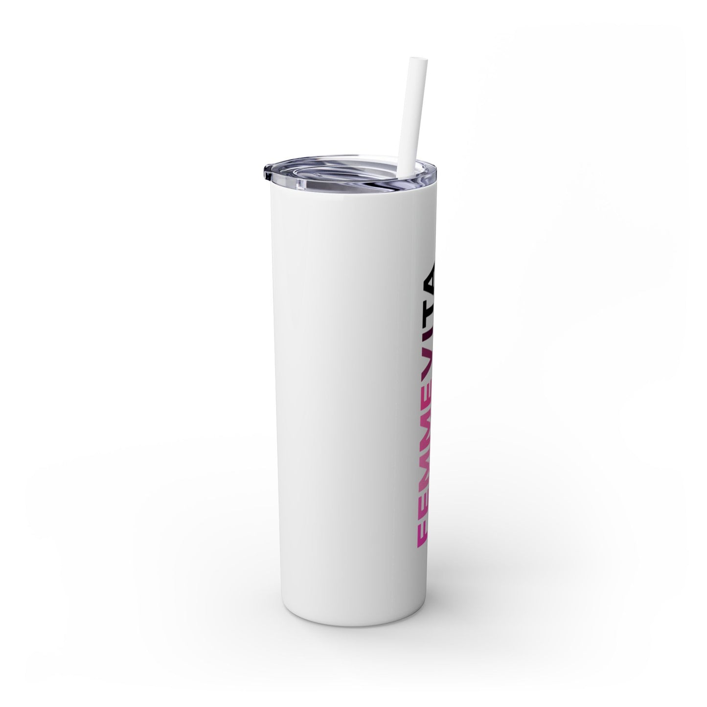 FEMMEVITA Skinny Tumbler with Straw, 20oz